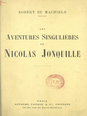 cover image of Les aventures singulières de Nicolas Jonquille